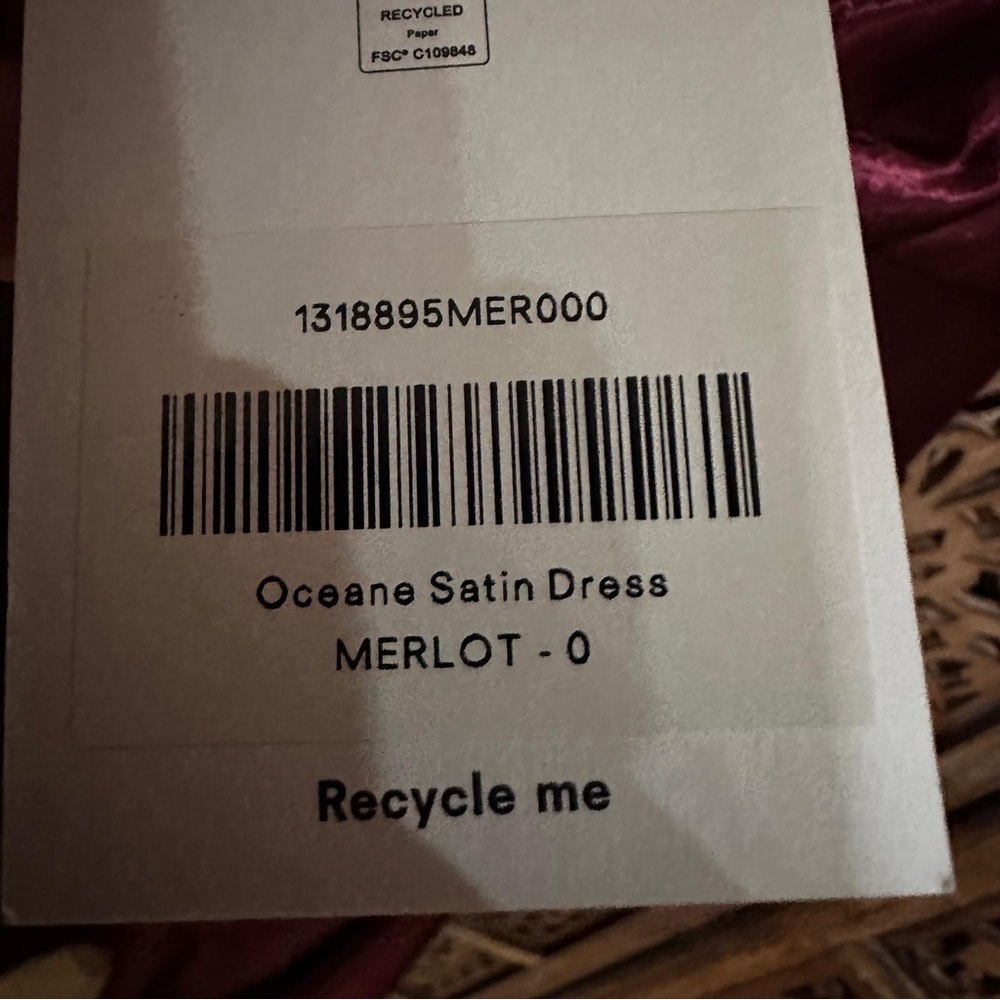 NEW NWT Reformation Oceane Satin Maxi Dress Burgundy - Picture 5 of 5